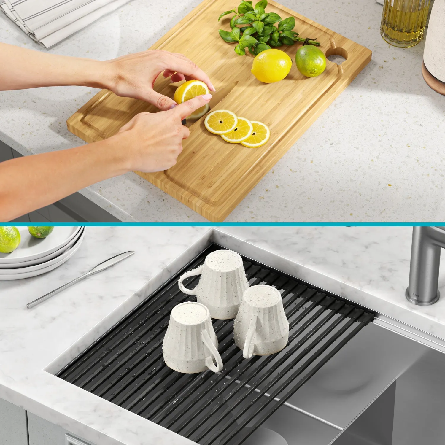 Kore 30" Double Bowl Undermount Workstation 16 Gauge Stainless Steel Kitchen Sink with Accessories Stainless Steel Sinks|Undermount Sinks
