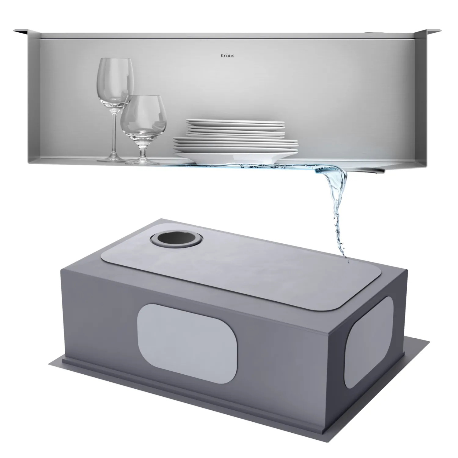 Best Kore 28" Drop-In Workstation 16 Gauge Stainless Steel Single Bowl Kitchen Sink with Accessories Drop-In / Top Mount Sinks|Stainless Steel Sinks