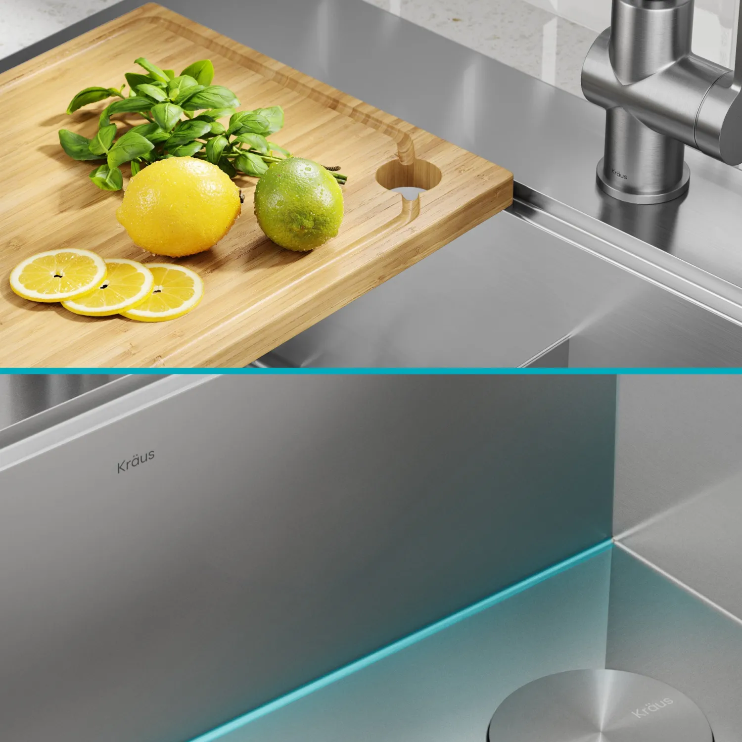 Best Kore 28" Drop-In Workstation 16 Gauge Stainless Steel Single Bowl Kitchen Sink with Accessories Drop-In / Top Mount Sinks|Stainless Steel Sinks