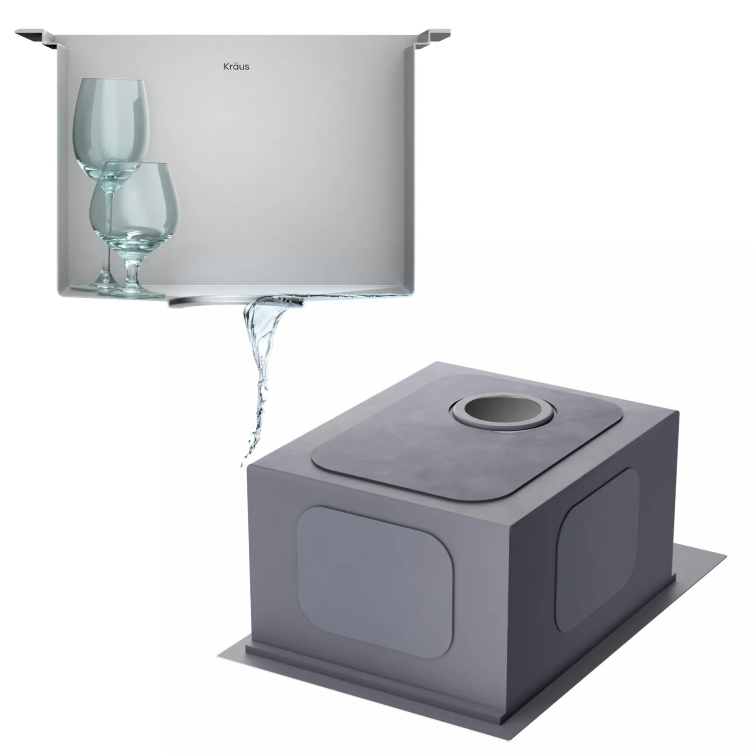 Outlet Kore 15" Drop-In Workstation 16 Gauge Stainless Steel Single Bowl Kitchen Bar Sink with Accessories Bar / Prep Sinks|Workstation Sinks