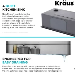 Outlet Kore Dual Tier 57" Undermount Workstation 16 Gauge Single Bowl Kitchen Sink Undermount Sinks|Single Bowl Sinks