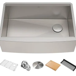 New Kore 33" 16 Gauge Farmhouse Workstation Kitchen Sink Stainless Steel Sinks|Single Bowl Sinks