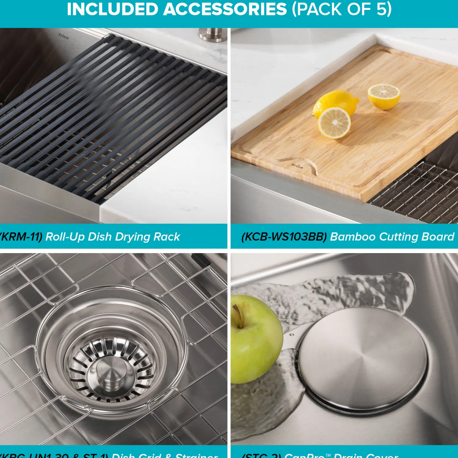 Outlet Kore 30" 16 Gauge Farmhouse Workstation Kitchen Sink Stainless Steel Sinks|Single Bowl Sinks