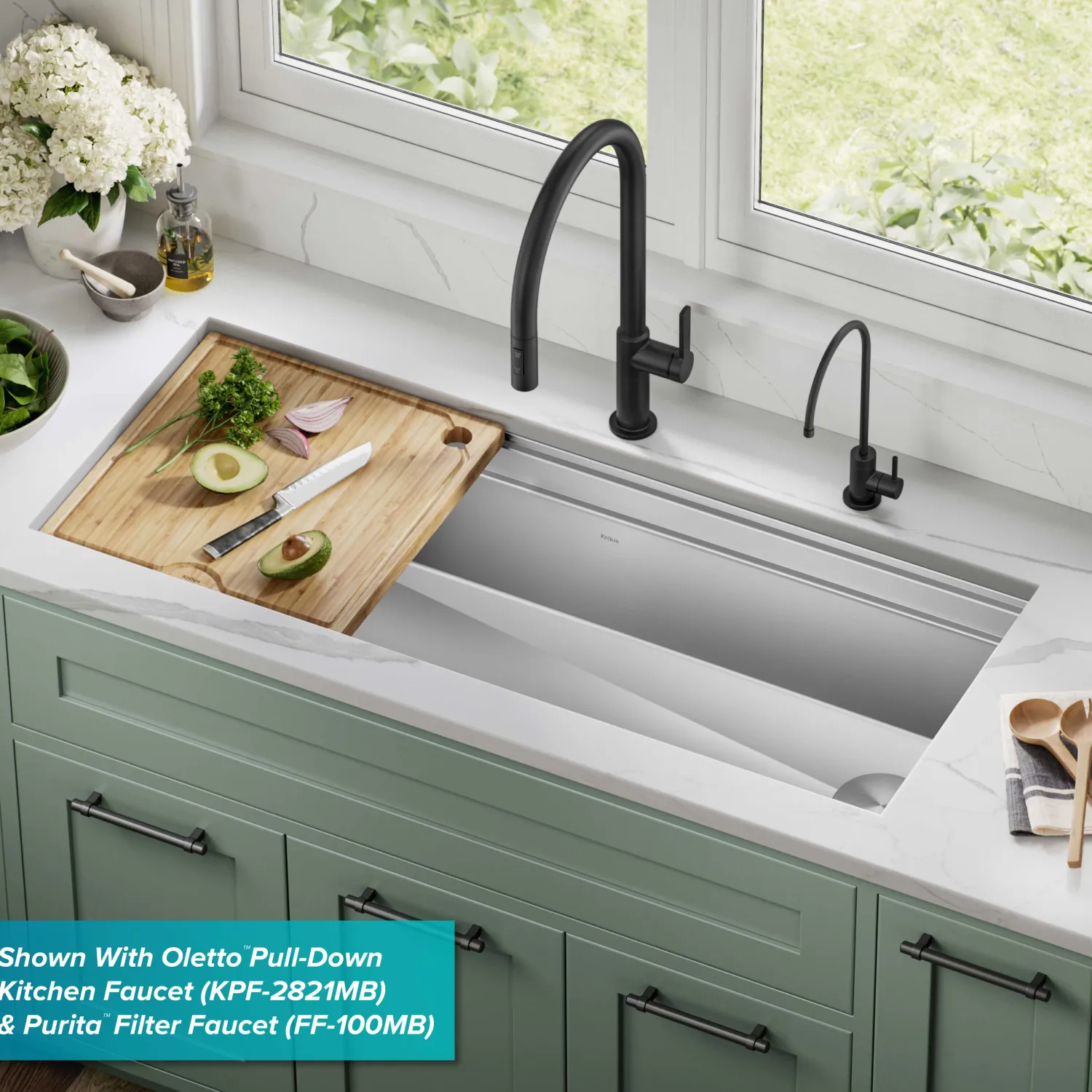 Outlet Kore 2-Tier Workstation 45" Undermount 16 Gauge Single Bowl Stainless Steel Kitchen Sink with Accessories Undermount Sinks|Single Bowl Sinks