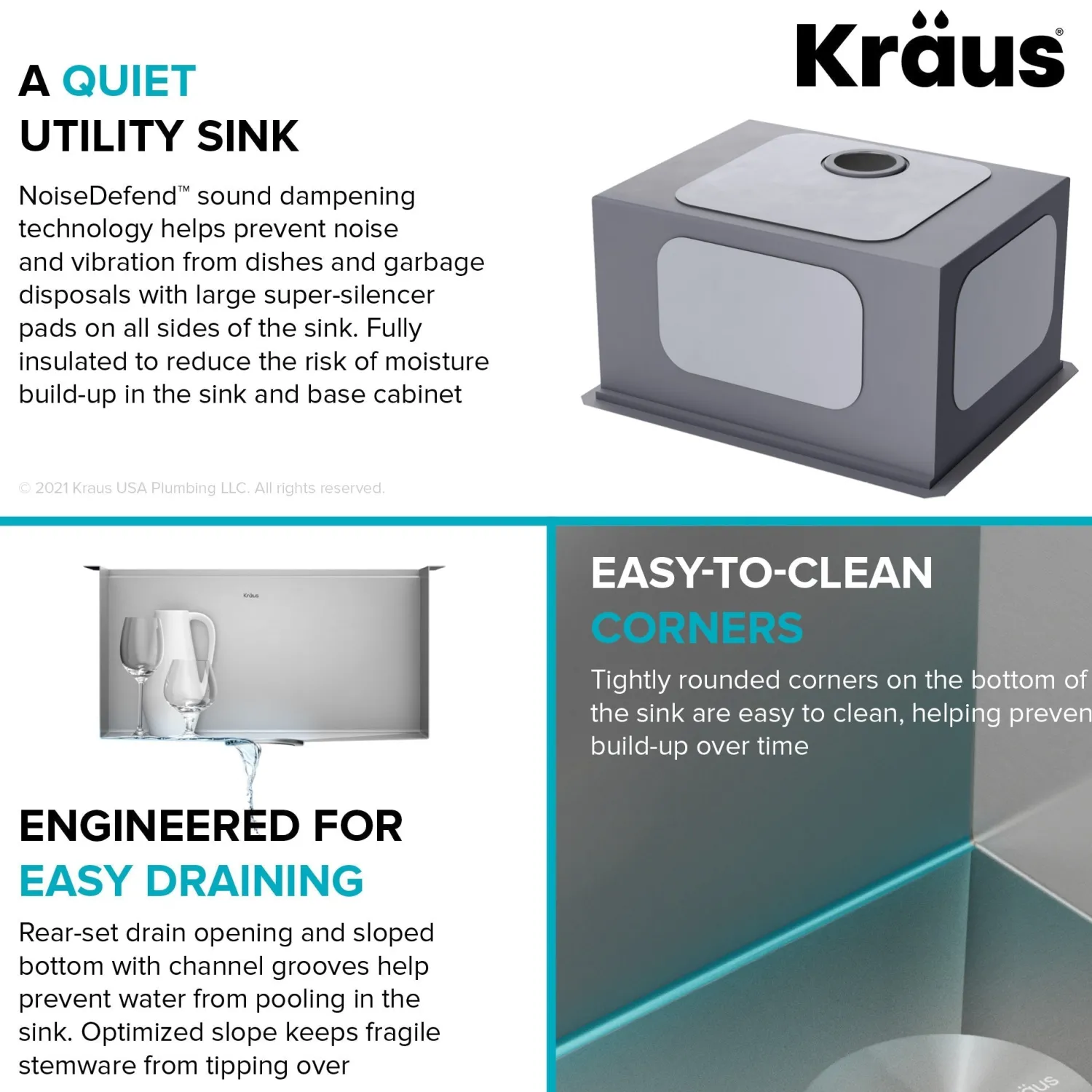 Discount Kore 23" Undermount Workstation 16 Gauge Laundry Utility Sink with Accessories Laundry & Utility Sinks|Undermount Sinks