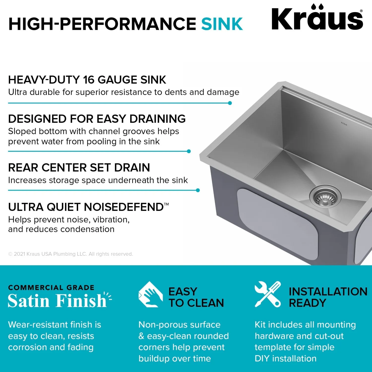 Discount Kore 23" Undermount Workstation 16 Gauge Laundry Utility Sink with Accessories Laundry & Utility Sinks|Undermount Sinks