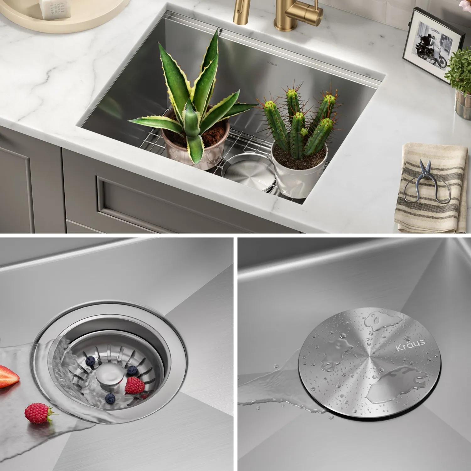 Discount Kore 23" Undermount Workstation 16 Gauge Laundry Utility Sink with Accessories Laundry & Utility Sinks|Undermount Sinks