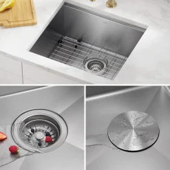 Kore 21" Undermount Workstation 16 Gauge Stainless Steel Single Bowl Kitchen Sink with Accessories Bar / Prep Sinks|Workstation Sinks