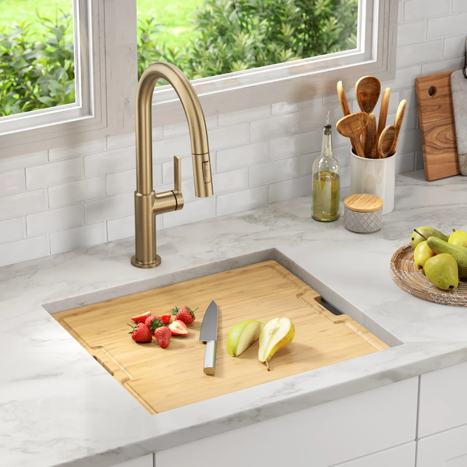 Kore 21" Undermount Workstation 16 Gauge Stainless Steel Single Bowl Kitchen Sink with Accessories Bar / Prep Sinks|Workstation Sinks