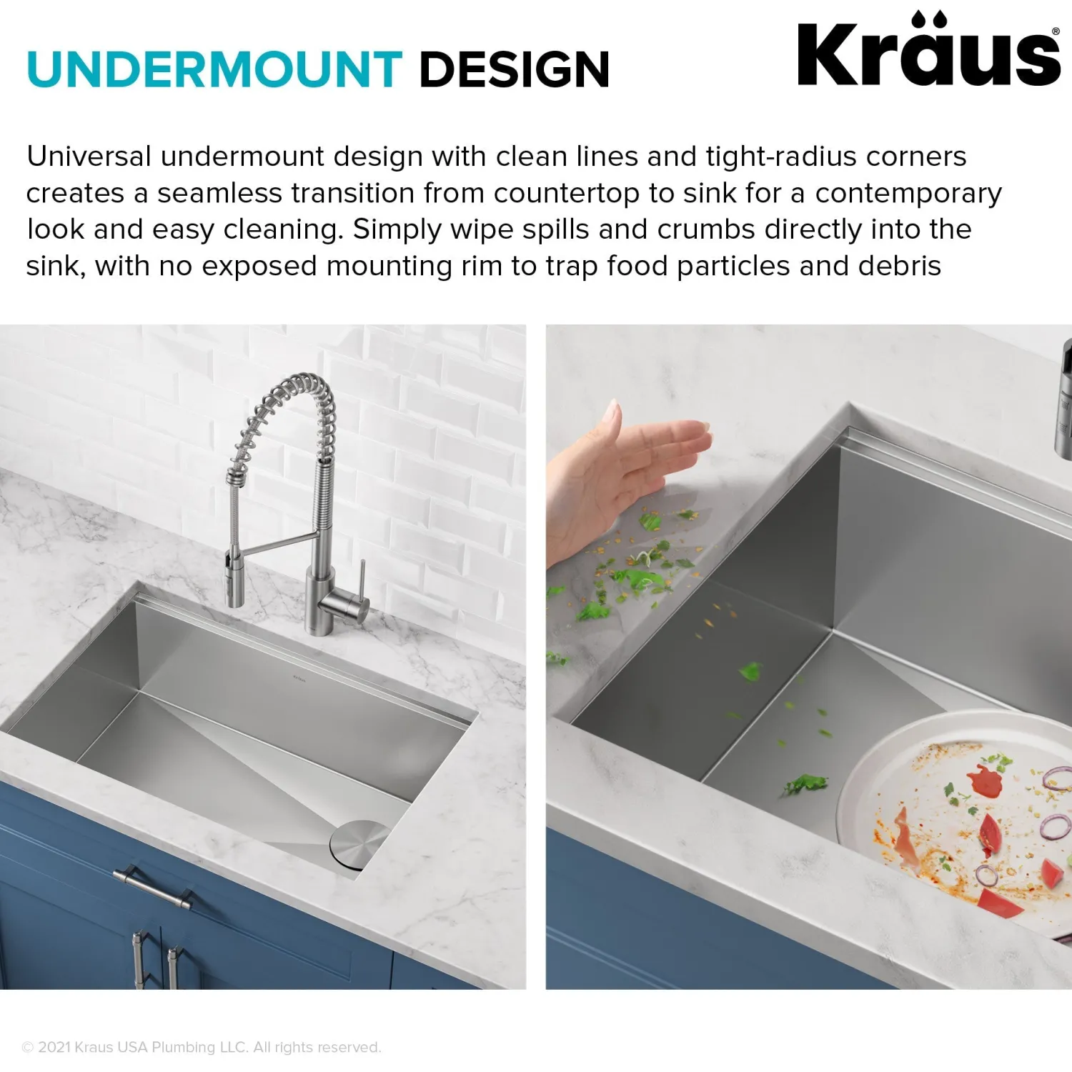 Kore 21" Undermount Workstation 16 Gauge Stainless Steel Single Bowl Kitchen Sink with Accessories Bar / Prep Sinks|Workstation Sinks