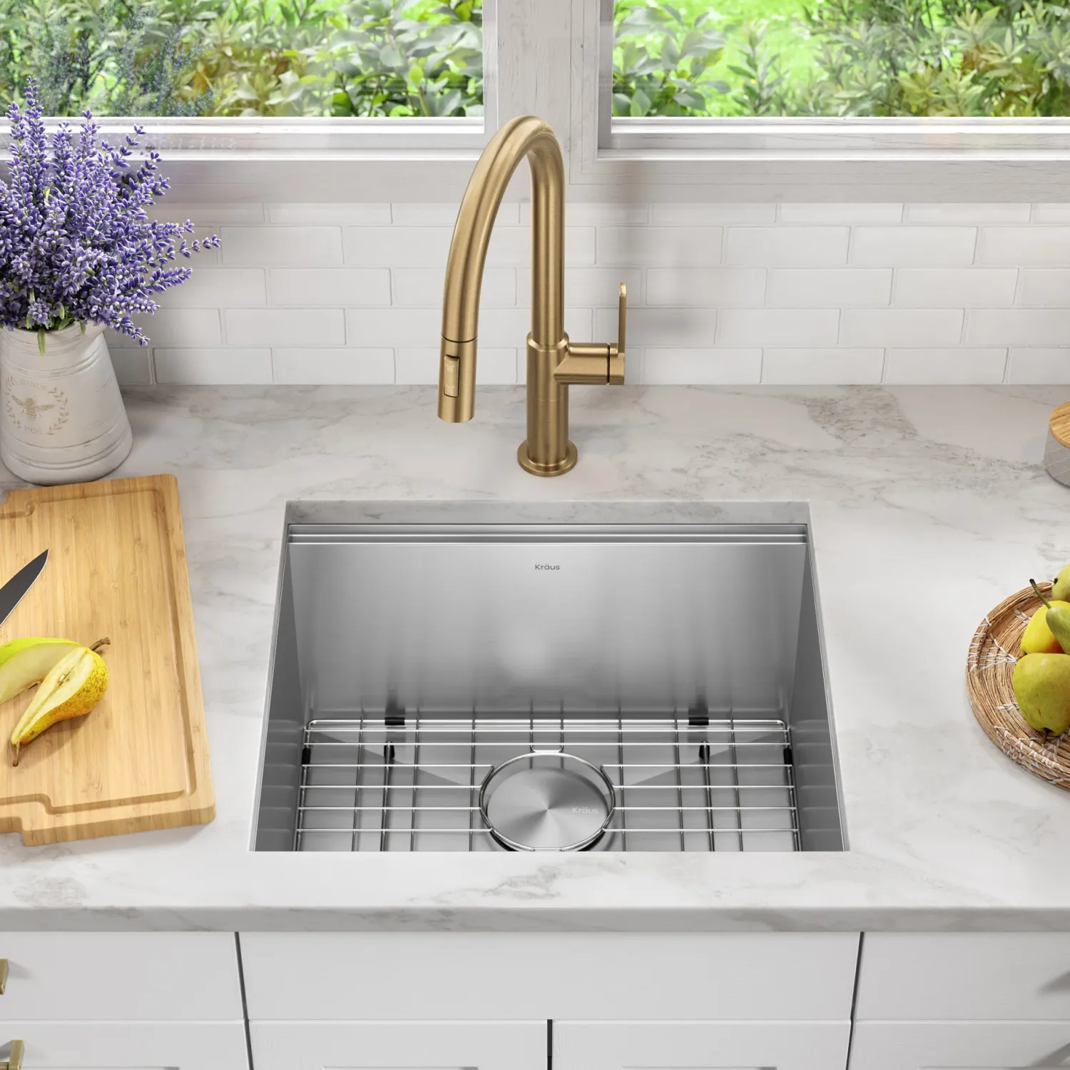 Kore 21" Undermount Workstation 16 Gauge Stainless Steel Single Bowl Kitchen Sink with Accessories Bar / Prep Sinks|Workstation Sinks