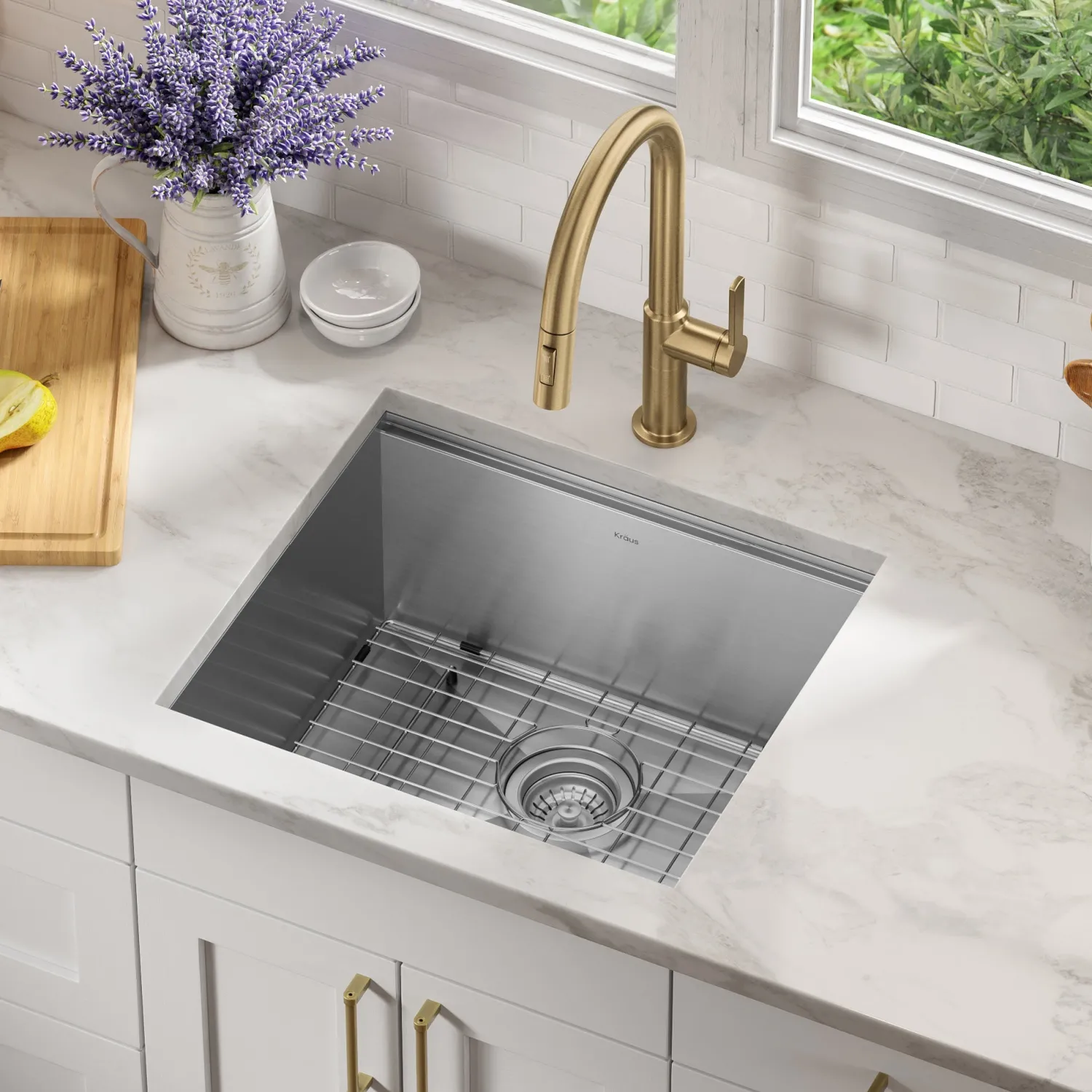 Kore 21" Undermount Workstation 16 Gauge Stainless Steel Single Bowl Kitchen Sink with Accessories Bar / Prep Sinks|Workstation Sinks
