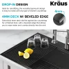 Best Kore Workstation 33" Drop-In 16 Gauge Single Bowl Kitchen Sink in PVD Gunmetal Gunmetal, Brass, & Gold|Single Bowl Sinks