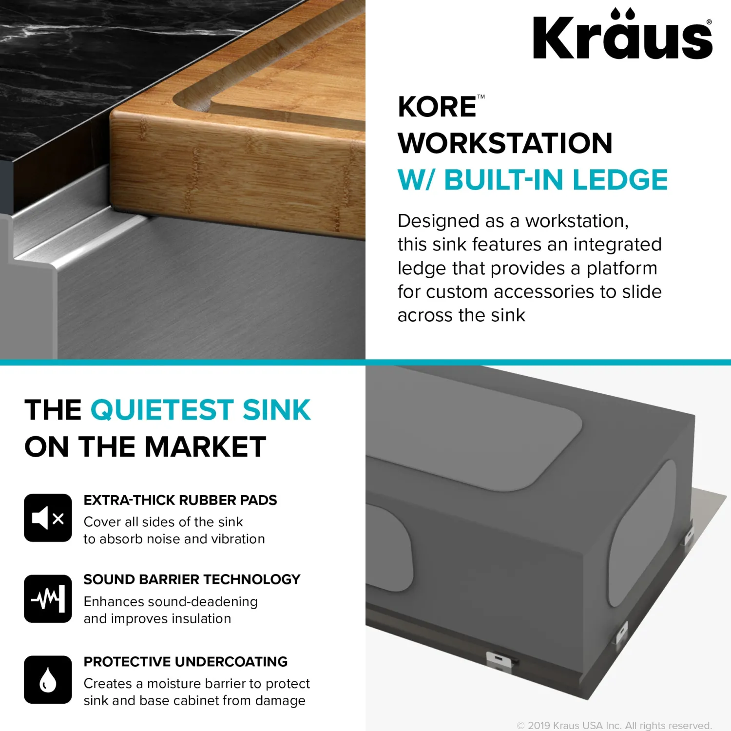New Kore Workstation 30" Farmhouse Flat Apron Front 16 Gauge Single Bowl Stainless Steel Kitchen Sink Stainless Steel Sinks|Single Bowl Sinks