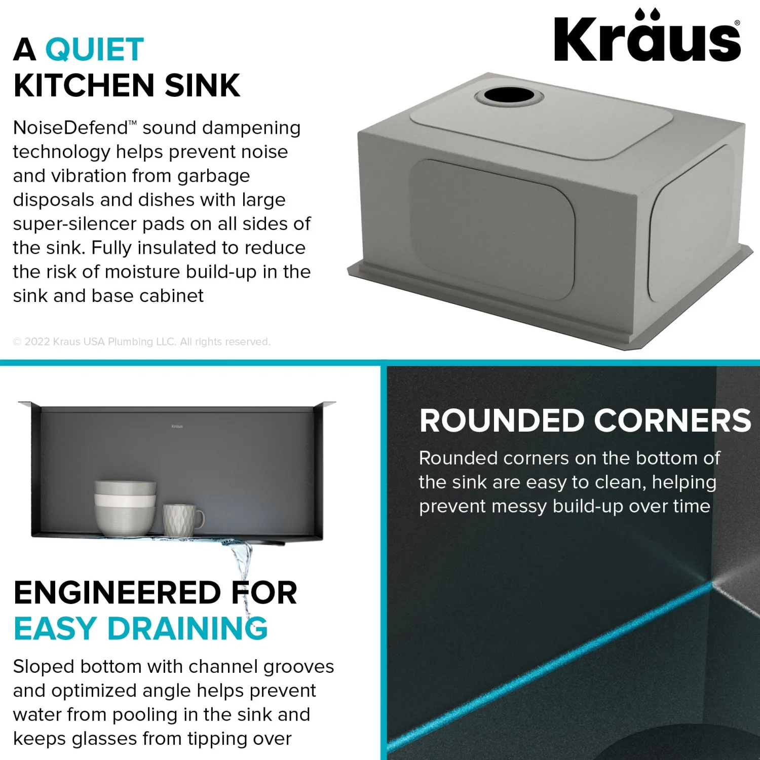 Discount Kore Workstation 23" Undermount Kitchen Sink in 16 Gauge PVD Gunmetal Undermount Sinks|Single Bowl Sinks