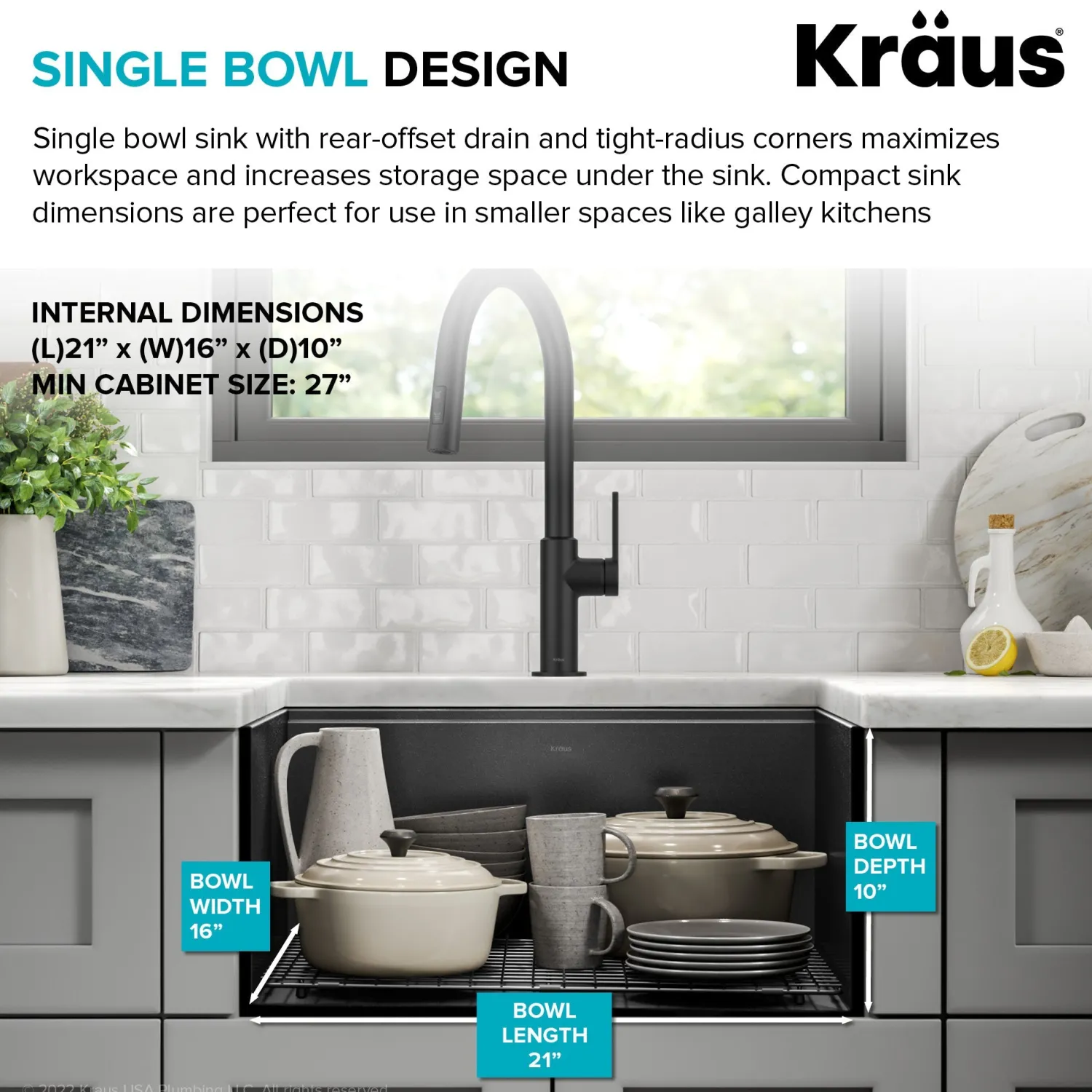 Discount Kore Workstation 23" Undermount Kitchen Sink in 16 Gauge PVD Gunmetal Undermount Sinks|Single Bowl Sinks