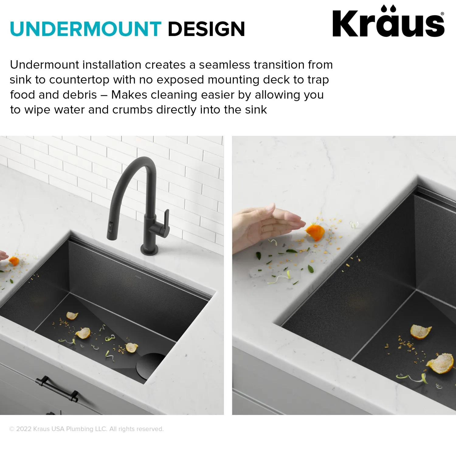 Discount Kore Workstation 23" Undermount Kitchen Sink in 16 Gauge PVD Gunmetal Undermount Sinks|Single Bowl Sinks