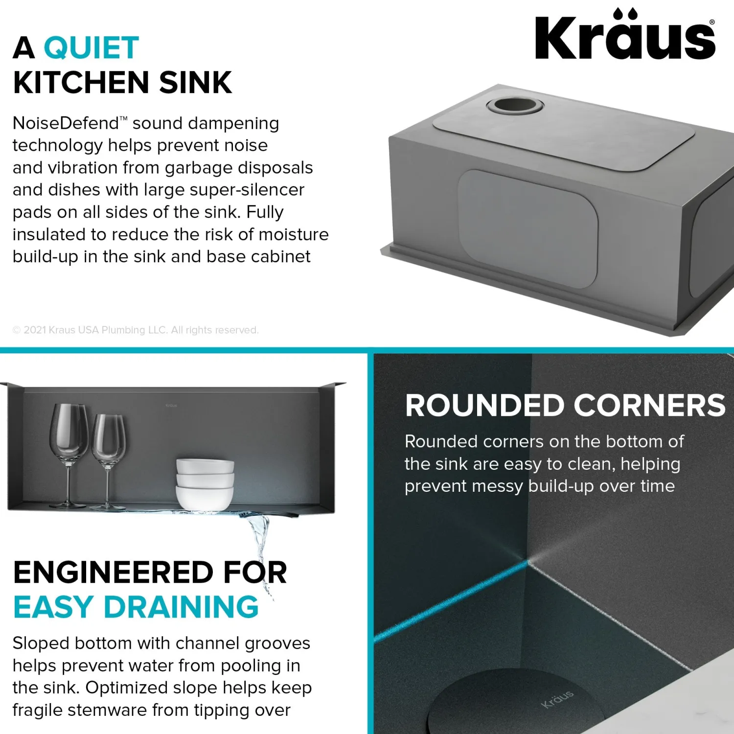 Discount Kore Workstation 23" Undermount Kitchen Sink in 16 Gauge PVD Gunmetal Undermount Sinks|Single Bowl Sinks