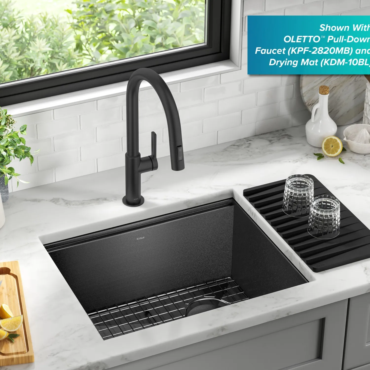 Discount Kore Workstation 23" Undermount Kitchen Sink in 16 Gauge PVD Gunmetal Undermount Sinks|Single Bowl Sinks