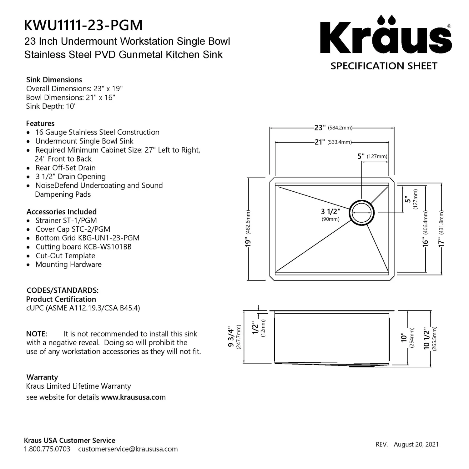 Discount Kore Workstation 23" Undermount Kitchen Sink in 16 Gauge PVD Gunmetal Undermount Sinks|Single Bowl Sinks