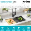 Clearance Kore Workstation 32" Undermount 16 Gauge 5.5" Deep Single Bowl ADA Kitchen Sink Undermount Sinks|Single Bowl Sinks