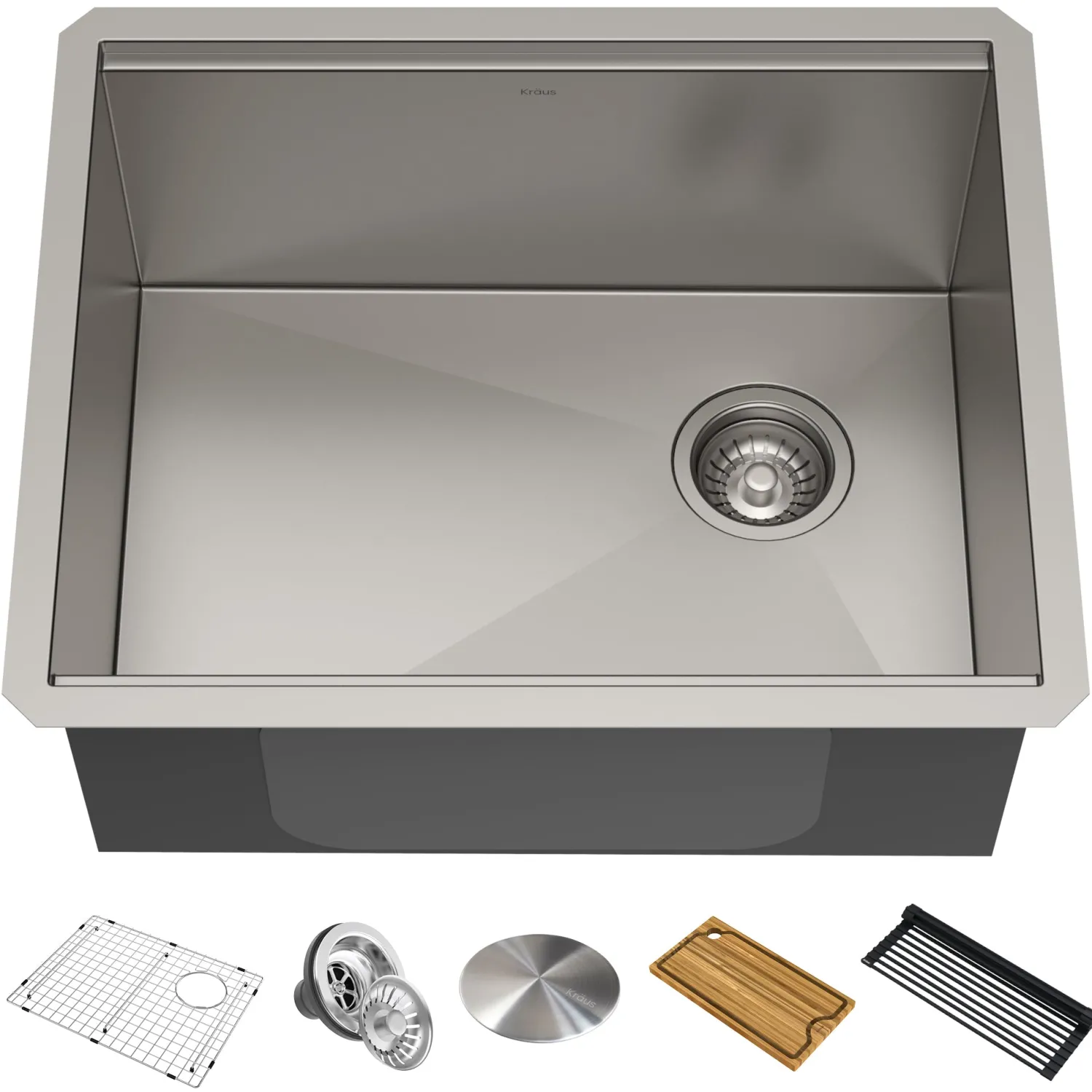 Outlet Kore Workstation 23" Undermount 16 Gauge Single Bowl Stainless Steel Kitchen Sink with Accessories Workstation Sinks|Stainless Steel Sinks