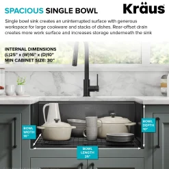 Sale Kore Workstation 27" Undermount 16 Gauge Single Bowl Kitchen Sink in PVD Gunmetal Gunmetal, Brass, & Gold|Single Bowl Sinks