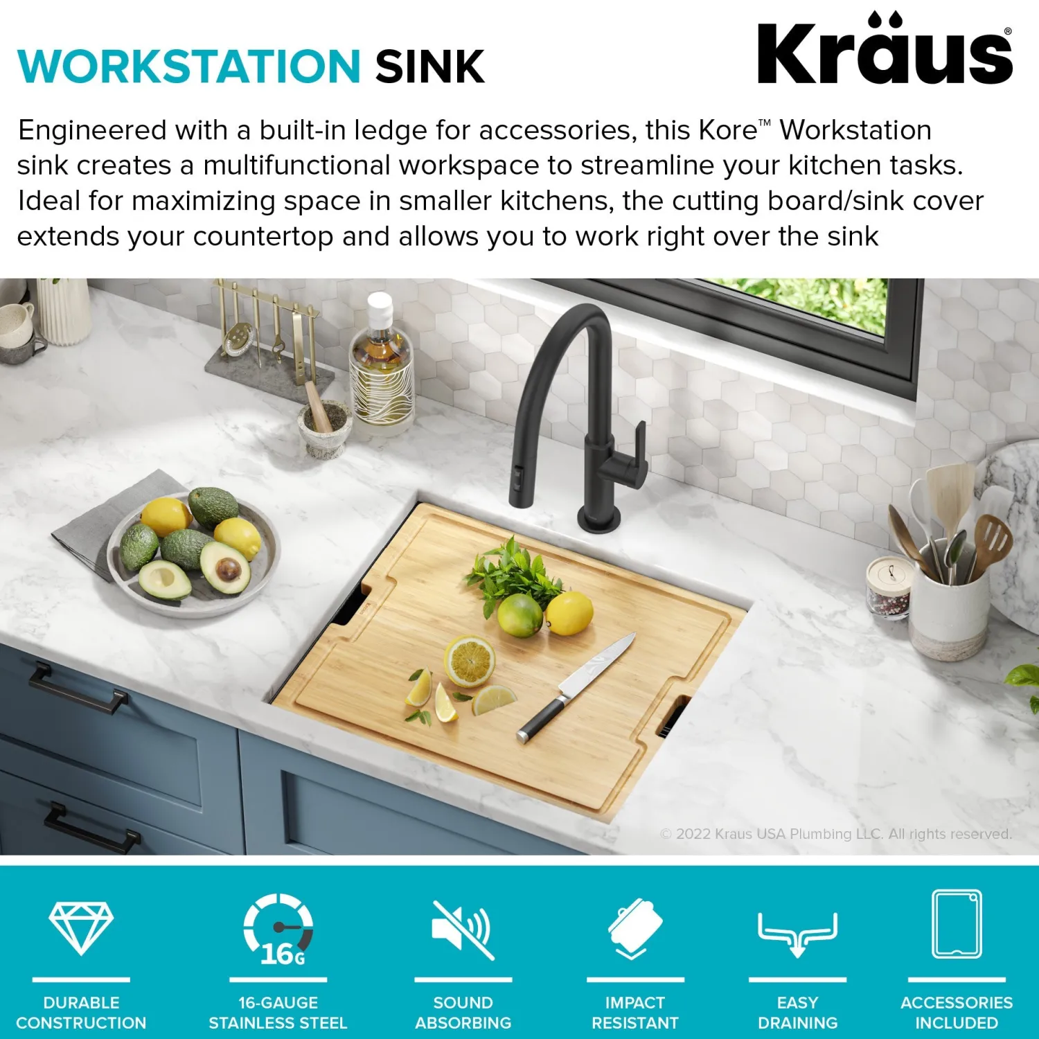 Hot Kore Workstation 21" Undermount 16 Gauge Bar or Kitchen Sink in PVD Gunmetal Gunmetal, Brass, & Gold|Bar / Prep Sinks