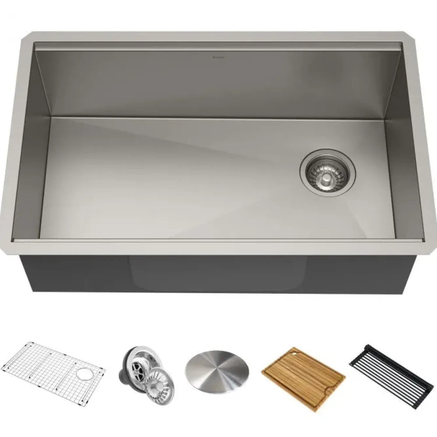Best Kore Workstation 32" Undermount 16 Gauge Single Bowl Stainless Steel Kitchen Sink with Accessories Workstation Sinks|Stainless Steel Sinks