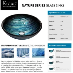 Best Ladon Glass Vessel Sink and Ramus Faucet Sink And Faucet Combos|Above Counter / Vessel Sinks