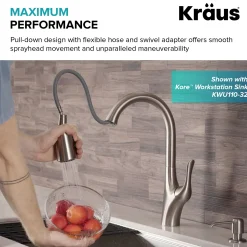 Discount Merlin Single Handle Pull-Down Kitchen Faucet in Spot Free Stainless Steel Single Hole