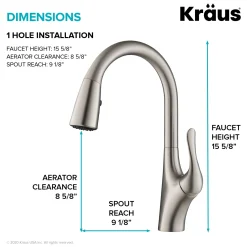 Discount Merlin Single Handle Pull-Down Kitchen Faucet in Spot Free Stainless Steel Single Hole