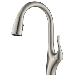 Discount Merlin Single Handle Pull-Down Kitchen Faucet in Spot Free Stainless Steel Single Hole
