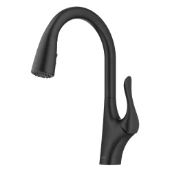 Clearance Merlin Single Handle Pull-Down Kitchen Faucet in Matte Black Single Hole