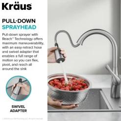 Clearance Merlin Single Handle Pull-Down Kitchen Faucet in Matte Black Single Hole