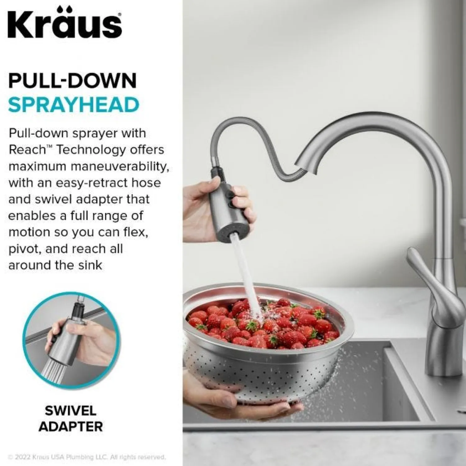 Clearance Merlin Single Handle Pull-Down Kitchen Faucet in Matte Black Single Hole