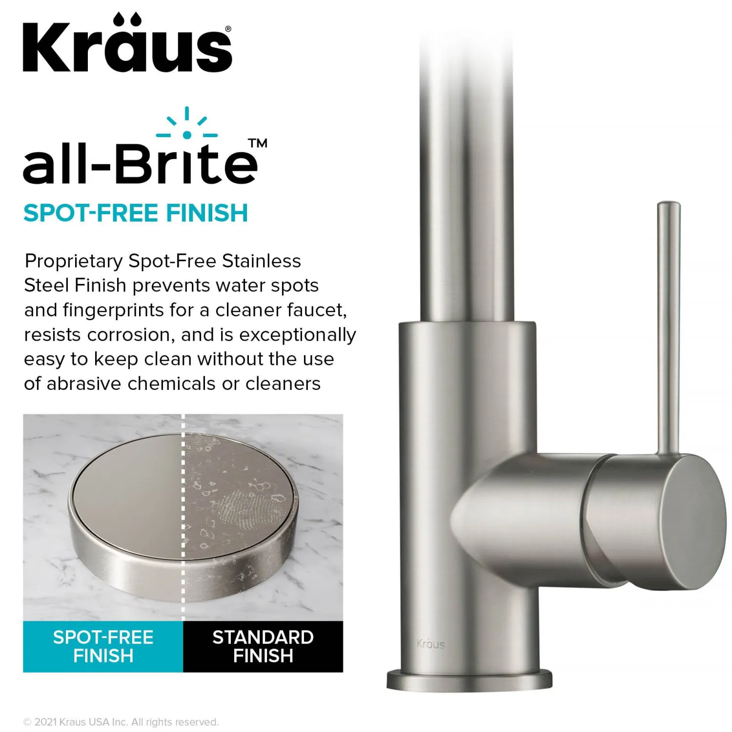 New New Oletto Contemporary Single Handle Pull Down Kitchen Faucet in Spot Free Stainless Steel Single Hole