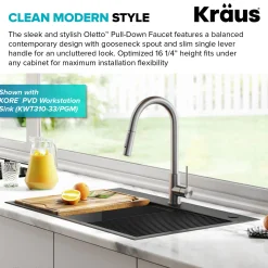 New New Oletto Contemporary Single Handle Pull Down Kitchen Faucet in Spot Free Stainless Steel Single Hole