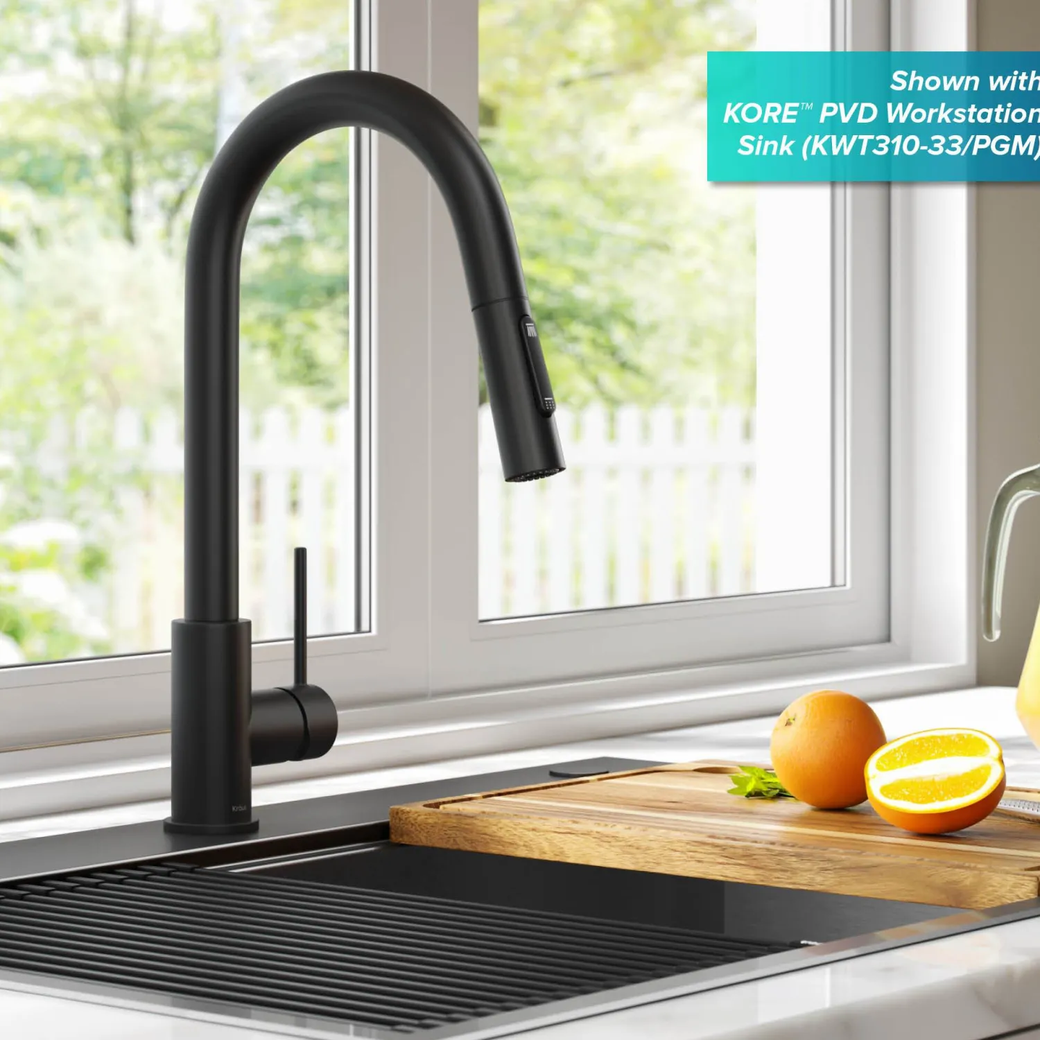 Online New Oletto Contemporary Single Handle Pull Down Kitchen Faucet in Matte Black Single Hole
