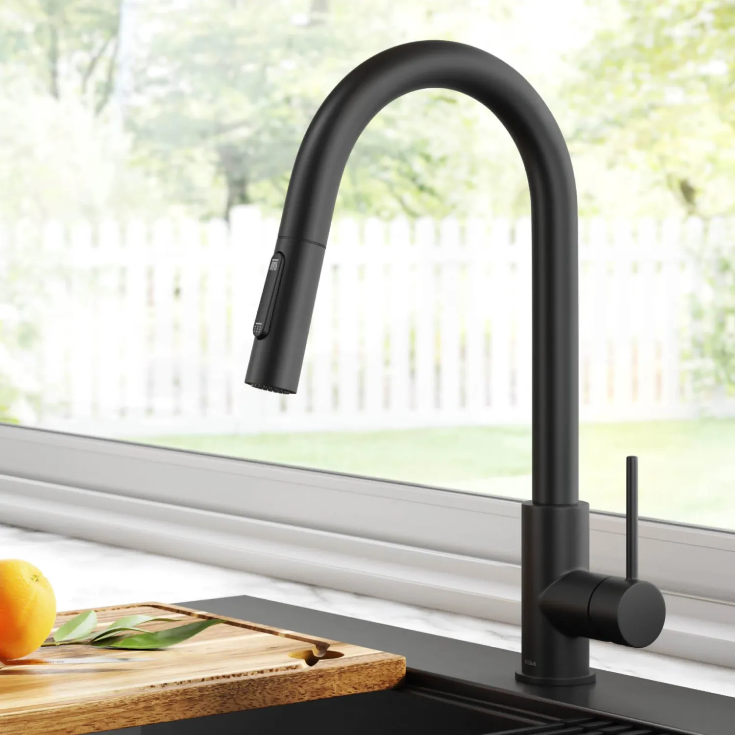 Online New Oletto Contemporary Single Handle Pull Down Kitchen Faucet in Matte Black Single Hole