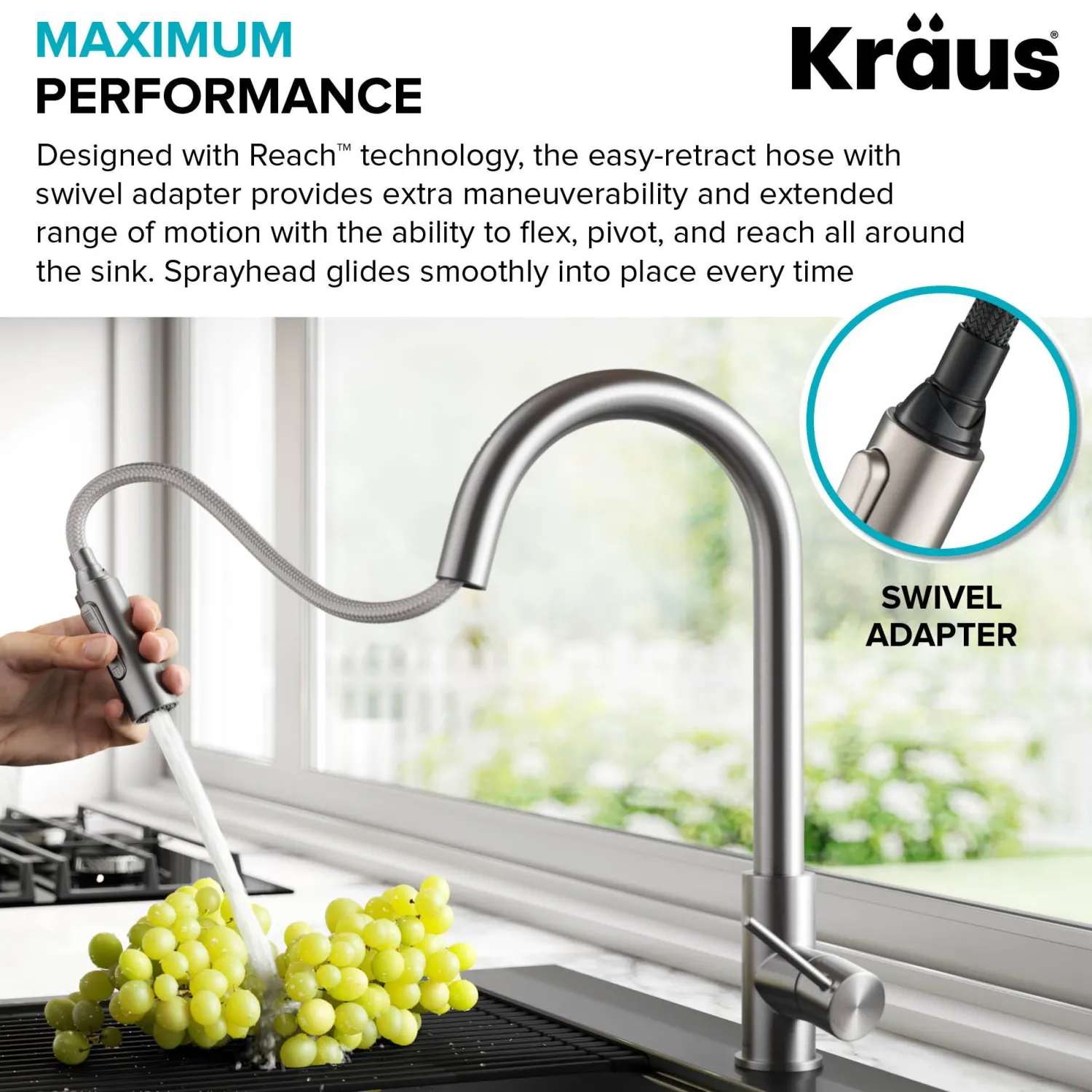 Online New Oletto Contemporary Single Handle Pull Down Kitchen Faucet in Matte Black Single Hole