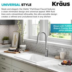 Best New Oletto Modern Single Handle Pull Down Kitchen Faucet in Spot Free Stainless Steel Single Hole