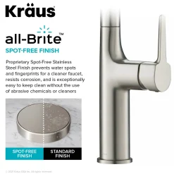 Best New Oletto Modern Single Handle Pull Down Kitchen Faucet in Spot Free Stainless Steel Single Hole