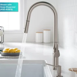 Best New Oletto Modern Single Handle Pull Down Kitchen Faucet in Spot Free Stainless Steel Single Hole