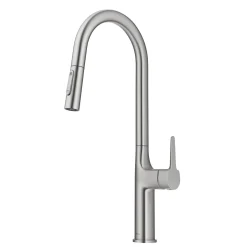 Best New Oletto Modern Single Handle Pull Down Kitchen Faucet in Spot Free Stainless Steel Single Hole