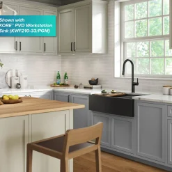 New Oletto Modern Single Handle Pull Down Kitchen Faucet in Matte Black Single Hole
