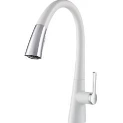 Nolen Dual Function Pull-Down Kitchen Faucet in Chrome/White Single Hole