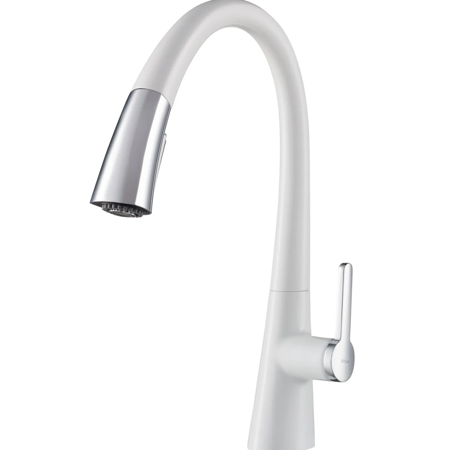 Nolen Dual Function Pull-Down Kitchen Faucet in Chrome/White Single Hole