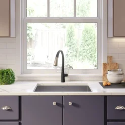 New Nolen Dual Function Pull-Down Kitchen Faucet in Spot Free Stainless Steel/Matte Black Single Hole