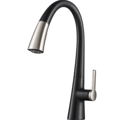 New Nolen Dual Function Pull-Down Kitchen Faucet in Spot Free Stainless Steel/Matte Black Single Hole